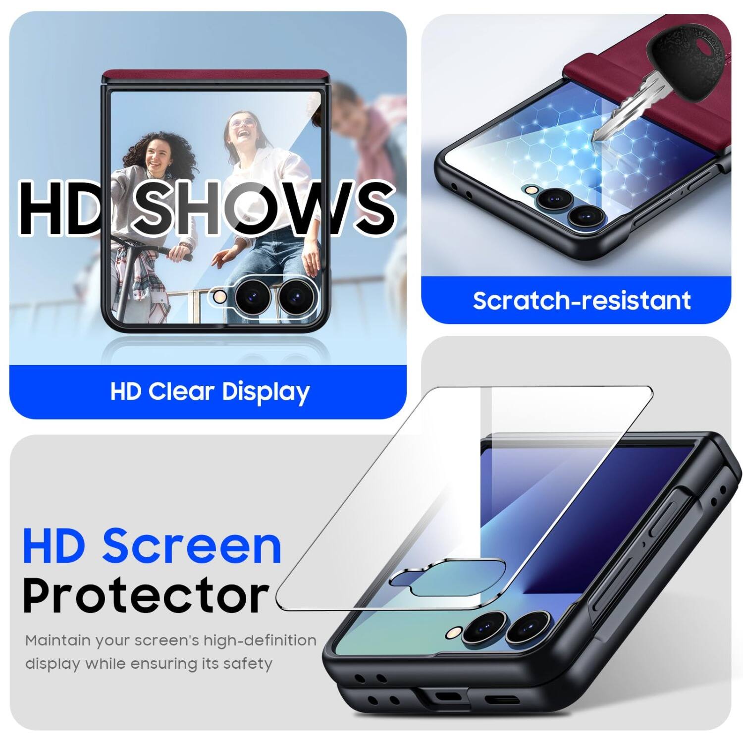 HD SHOWS  
Scratch-resistant  
HD Clear Display  
HD Screen Protector  
Maintain your screen's high-definition display while ensuring its safety