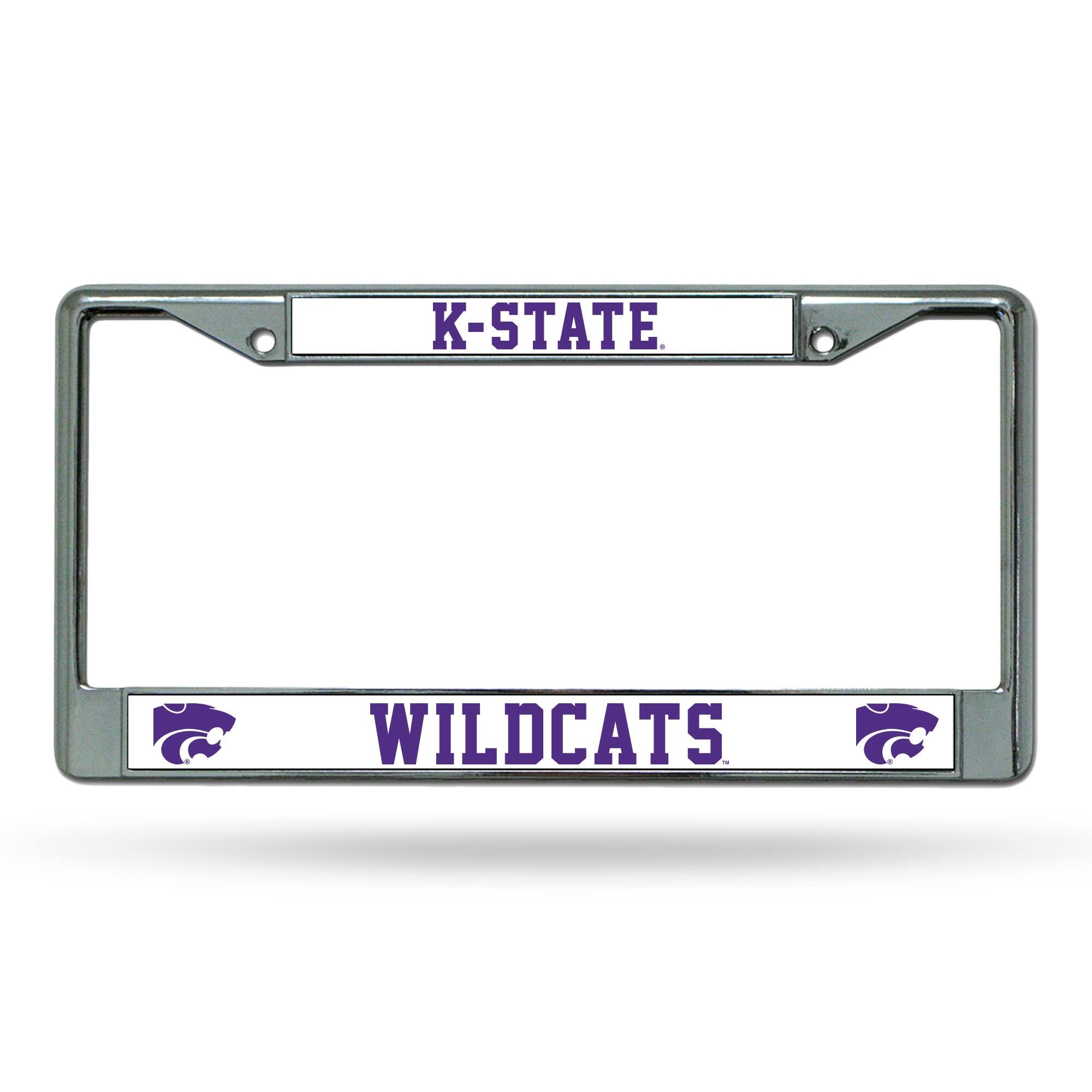 Kansas State Wildcats - 12" x 6" Standard Size - Chrome Metal License Plate Frame
