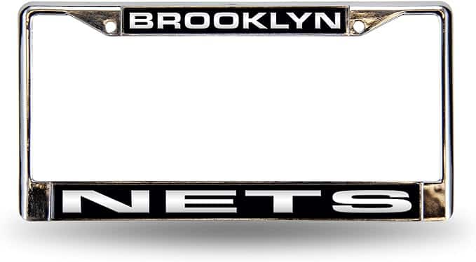 Rico Industries - Brooklyn Nets Chrome Metal License Plate Frame Holder - Multi