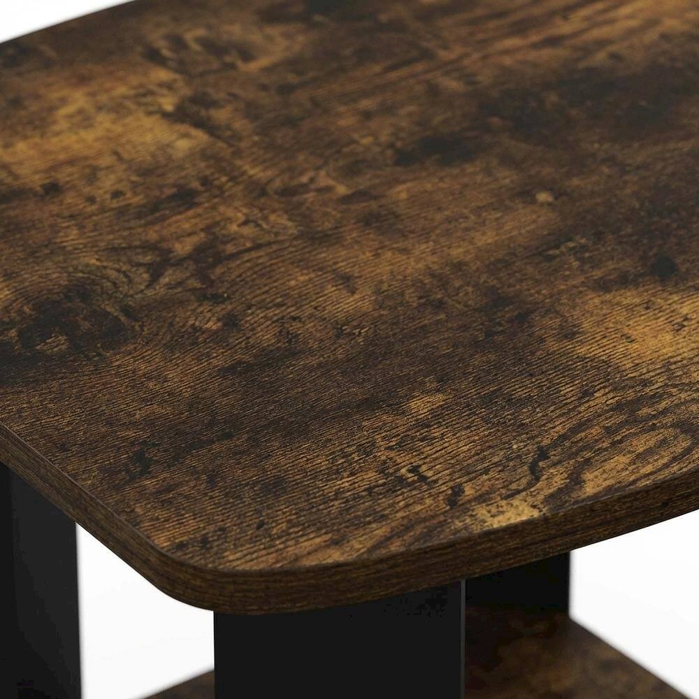 Alt View 2. FurniFact - Amber Pine and Black Finish Accent End Table for Living Room - Amber Pine/Black.