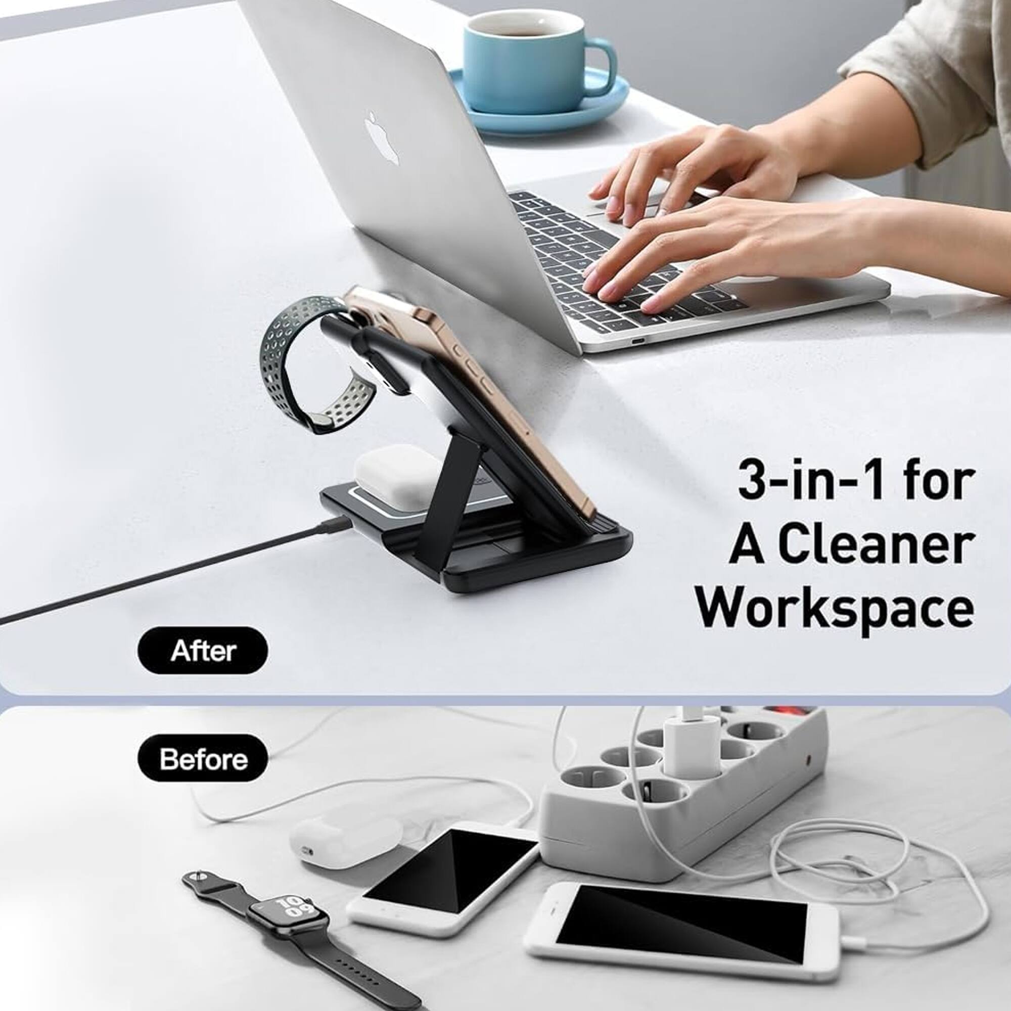 3-in-1 for A Cleaner Workspace

After

Before