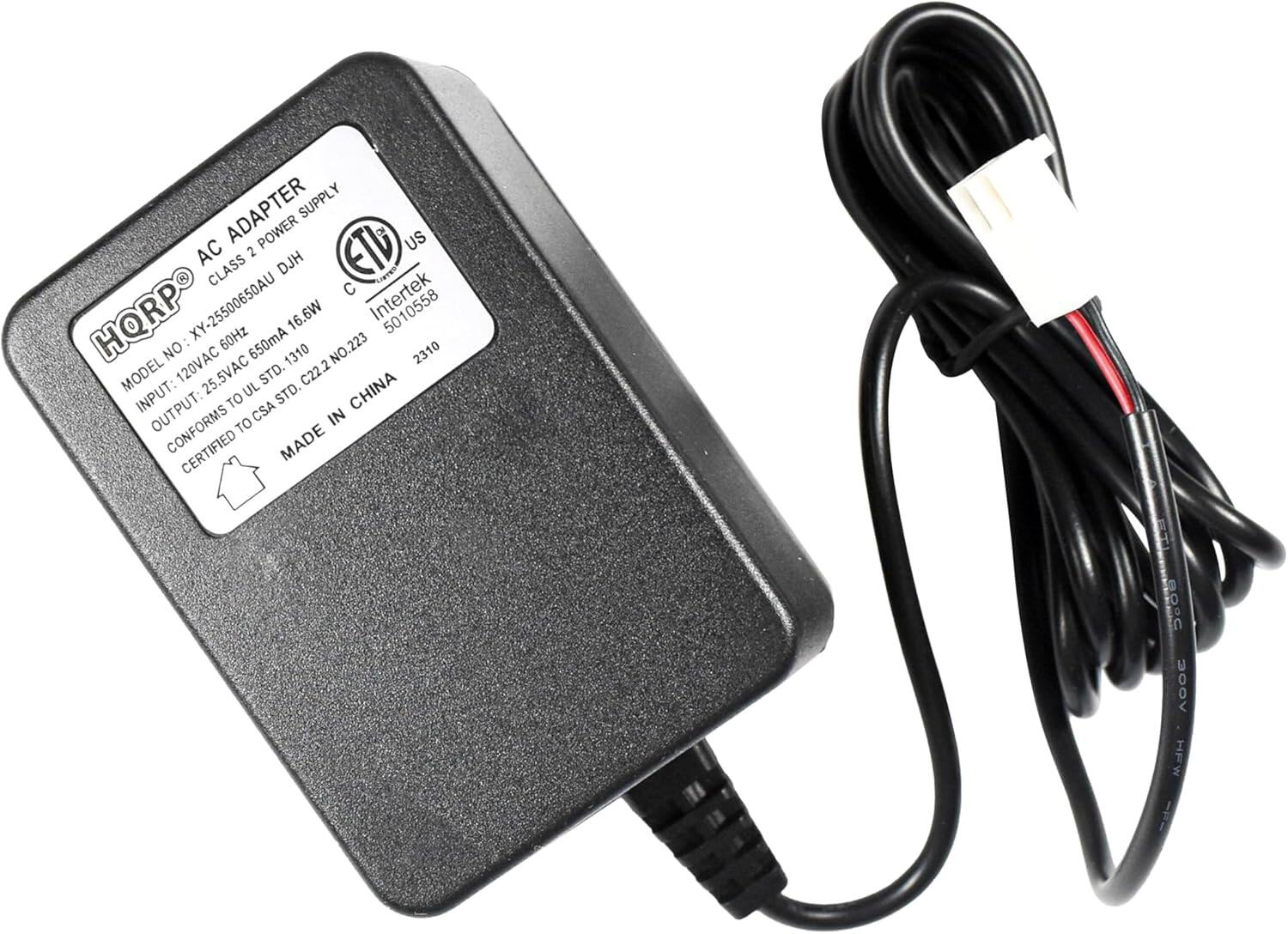 ADAPTER SUPPLY POWER ETD US AC 2 CLASS DJH C Intertek HQRPO XY-25500650AU 60Hz 650mA 16.6W NO 120VAC 1310 NO.223 2310 MODEL 25.5VAC STD. C22.2 INPUT: OUTPUT: 25.5VAC UL STD. CHINA TO OUTPUT: CSA IN CONFORMS TO CERTIFIED MADE ITS 0000 D00V HEW 1