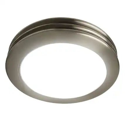 Front. Akicon - Decorative Brushed Nickel 80 CFM Ceiling Bathroom Exhaust Fan with LED Light - Brushed Nickel.