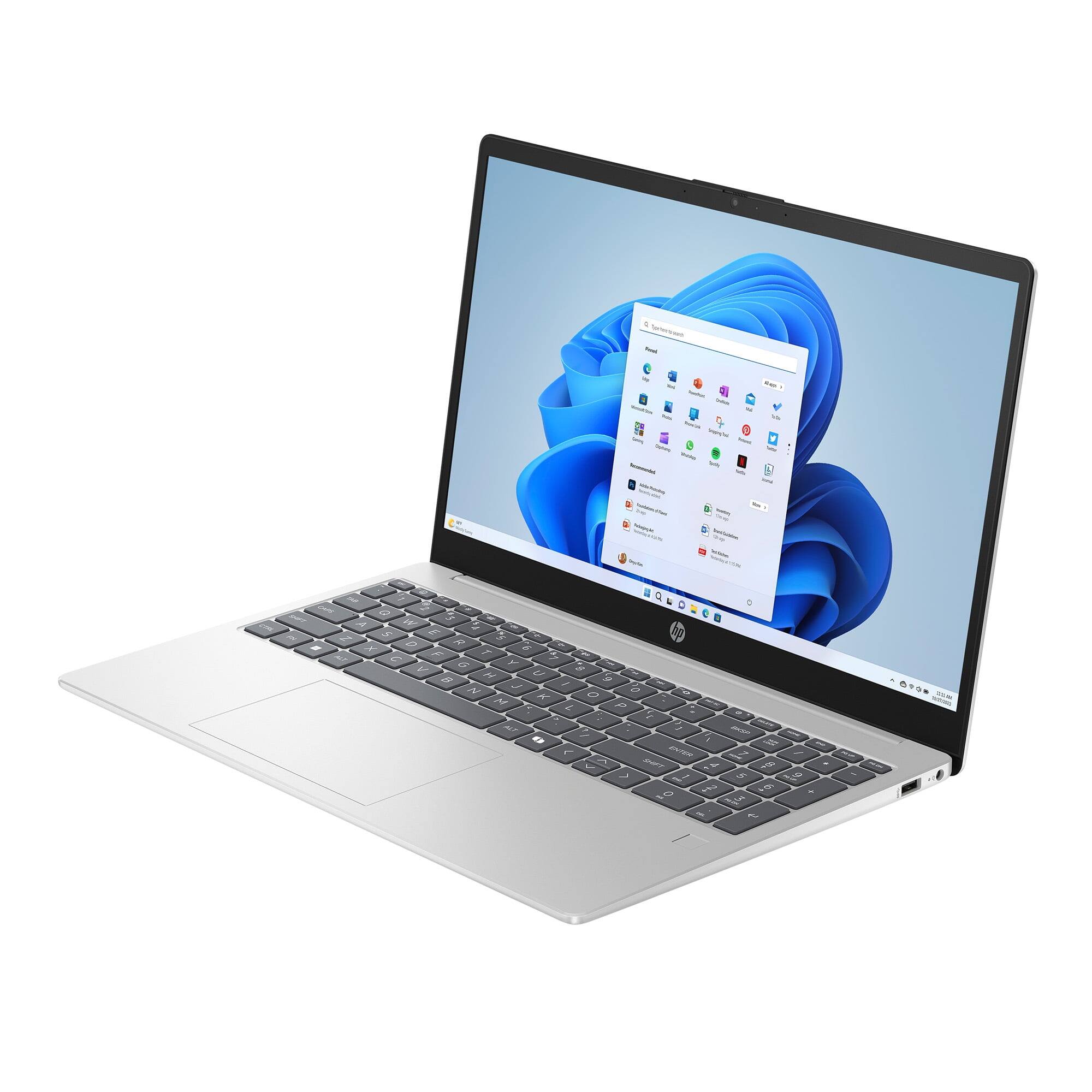 Back. HP - HP 15.6" FHD Laptop: Intel N100, 4GB|128GB, Windows 11 Home - Silver.