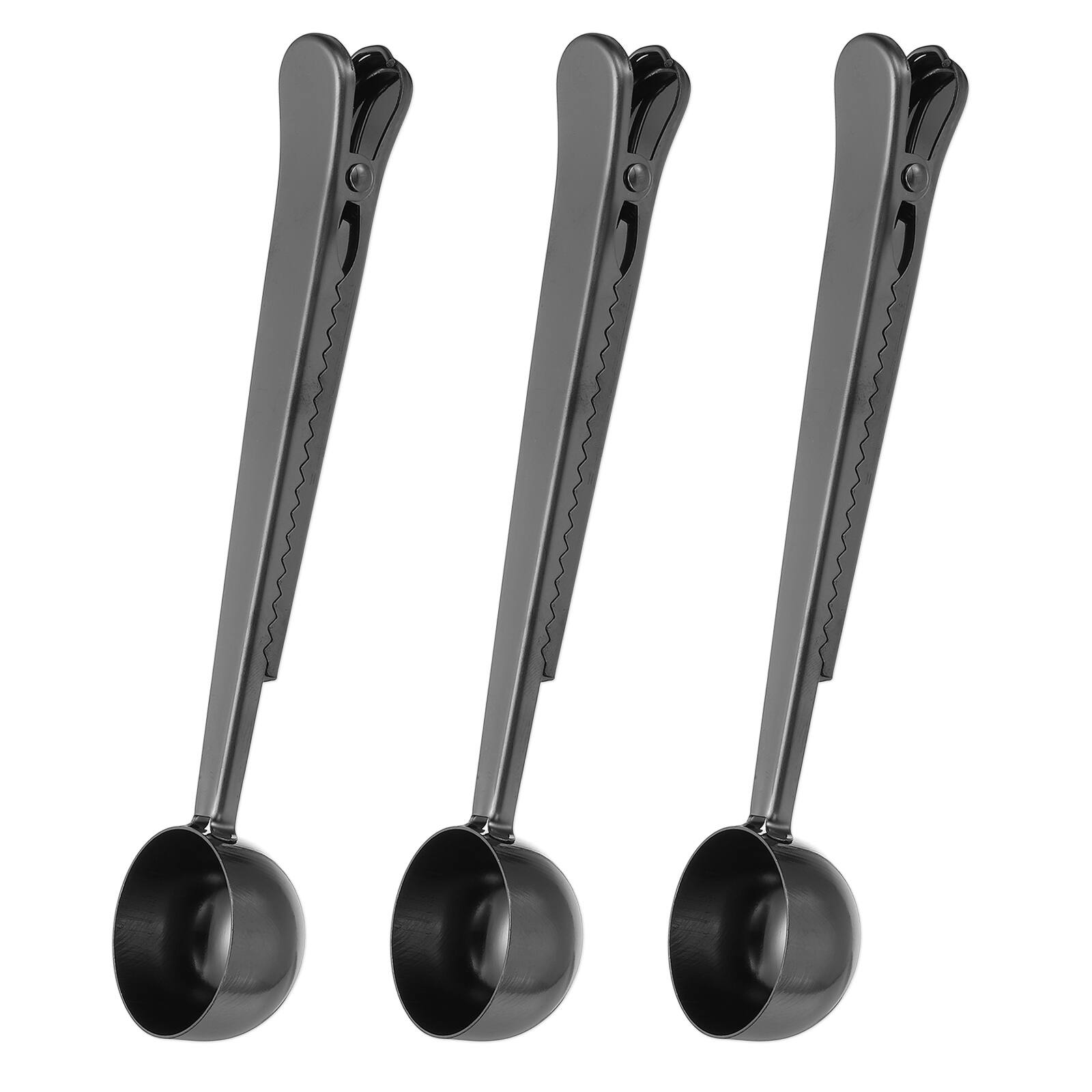 Unique Bargains - 3pcs Coffee Scoop with Clip, Stainless Steel Scoop and Bag Clip for Measuring Coffee Tea Milk Powder Spices - Black price history on PriceWatchPro