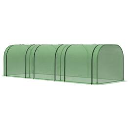 Outsunny - L x 3' W x 2.5' H Portable Tunneled Greenhouse with 3 Zippered Doors - Green
