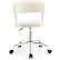 Front. Costway - Swivel Adjustable Faux Fur Computer Desk Chair - White.