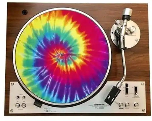 Front. PopMarket - Tie Dye - Graphic Turntable Slip Mat - VINYL ACCESSORIES - Multicolor.