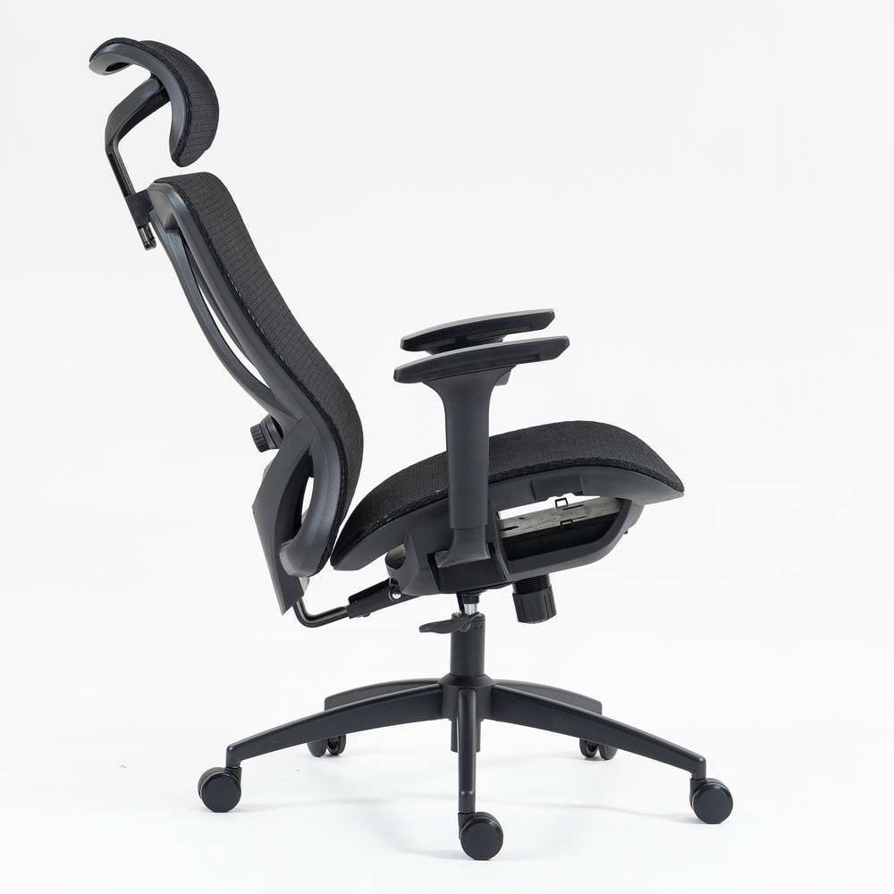 Back. Kadyn - High Back Mesh Office Chair, 3D Adjustable Armrests, Breathable Ergonomic Design, 360° Swivel, Black - Black.