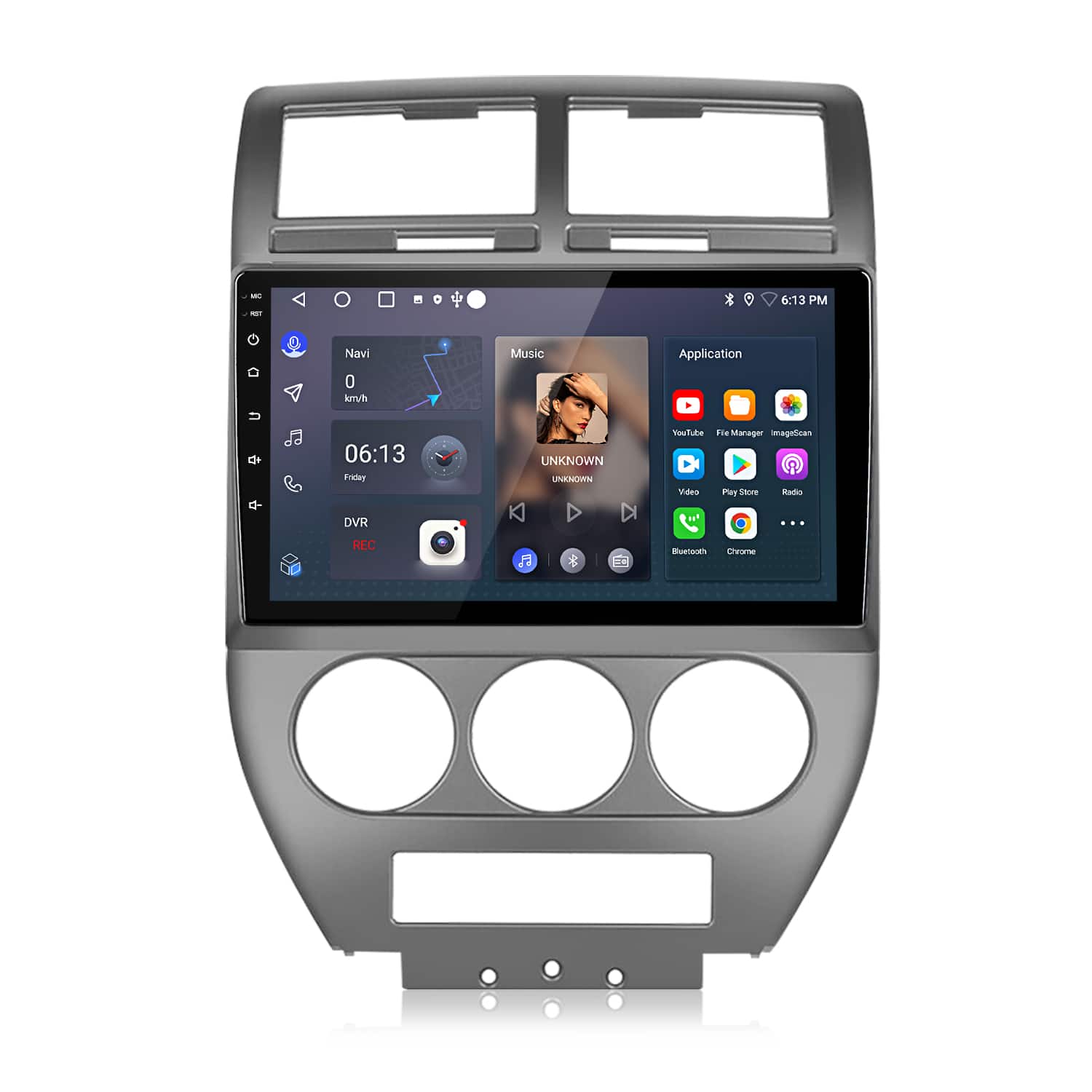 Junsun - For Jeep Patriot Compass 2006-2010 10 Inch 2+64GB Carplay Android 14 Car Stereo Radio GPS Navi WIFI BT FM RDS DSP SWC - Black