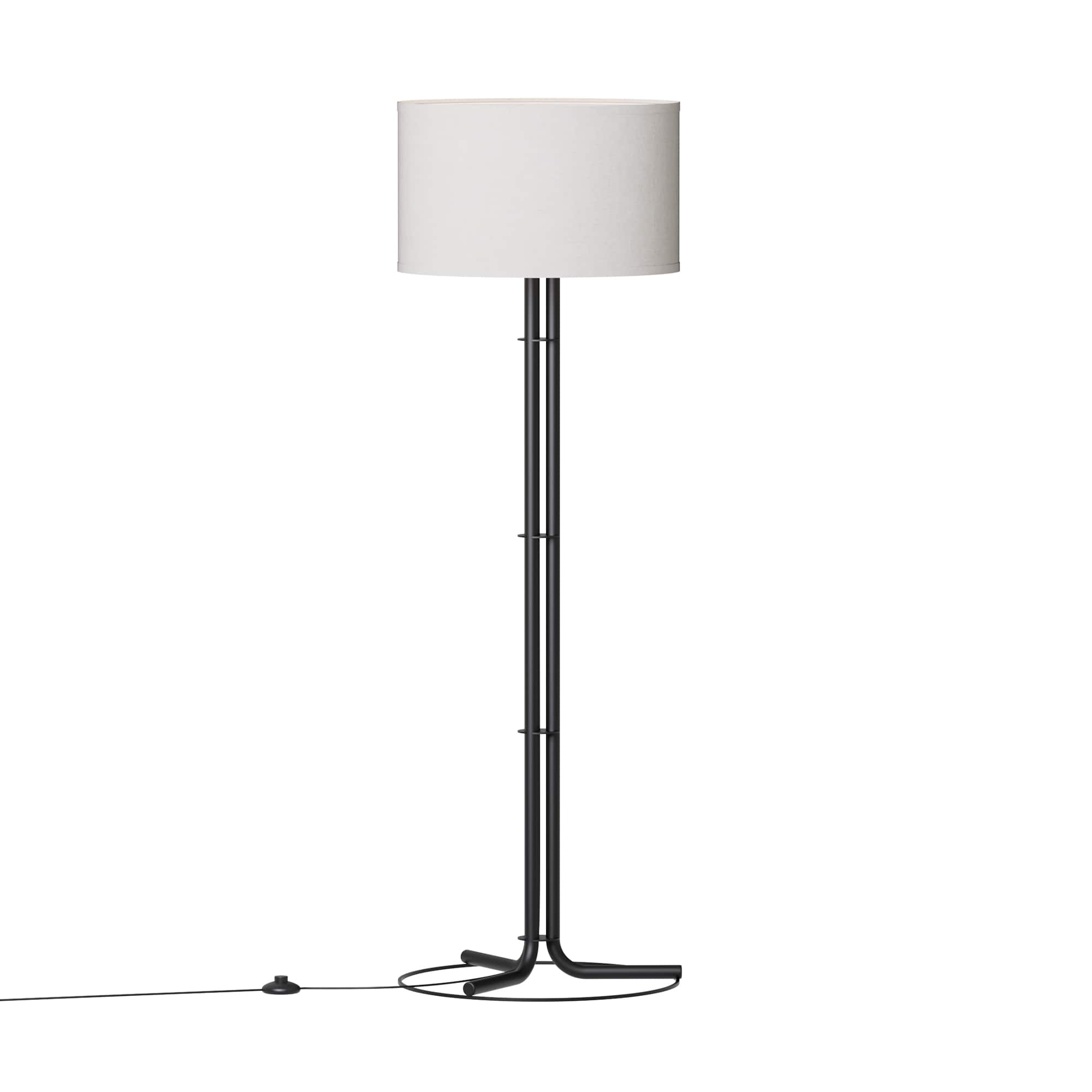 Infibrite - Classic Elegance 62 Inch Floor Lamp with Cylindrical Shade, E26 Bulb Compatible - White