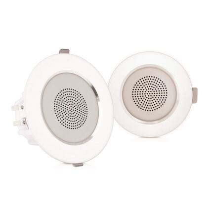 Front. PYLE - Pyle 4” Pair Flush Mount in-Wall in-Ceiling 2-Way - Black.