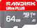 SANDISK Ultra PLUS micro SD V10 XC I 64GB A1
