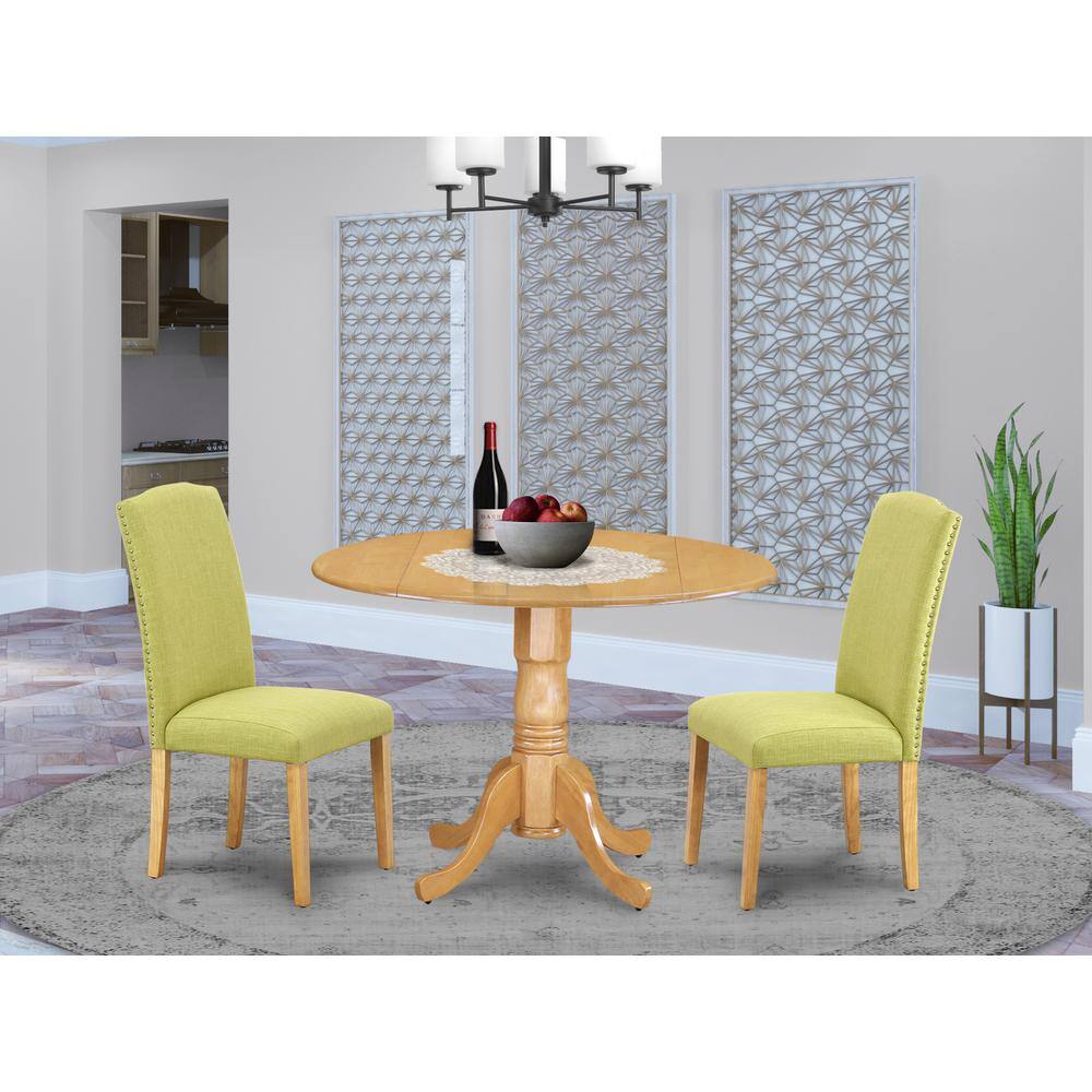 Left. East West Furniture - Dining Room Set Oak - Brown.