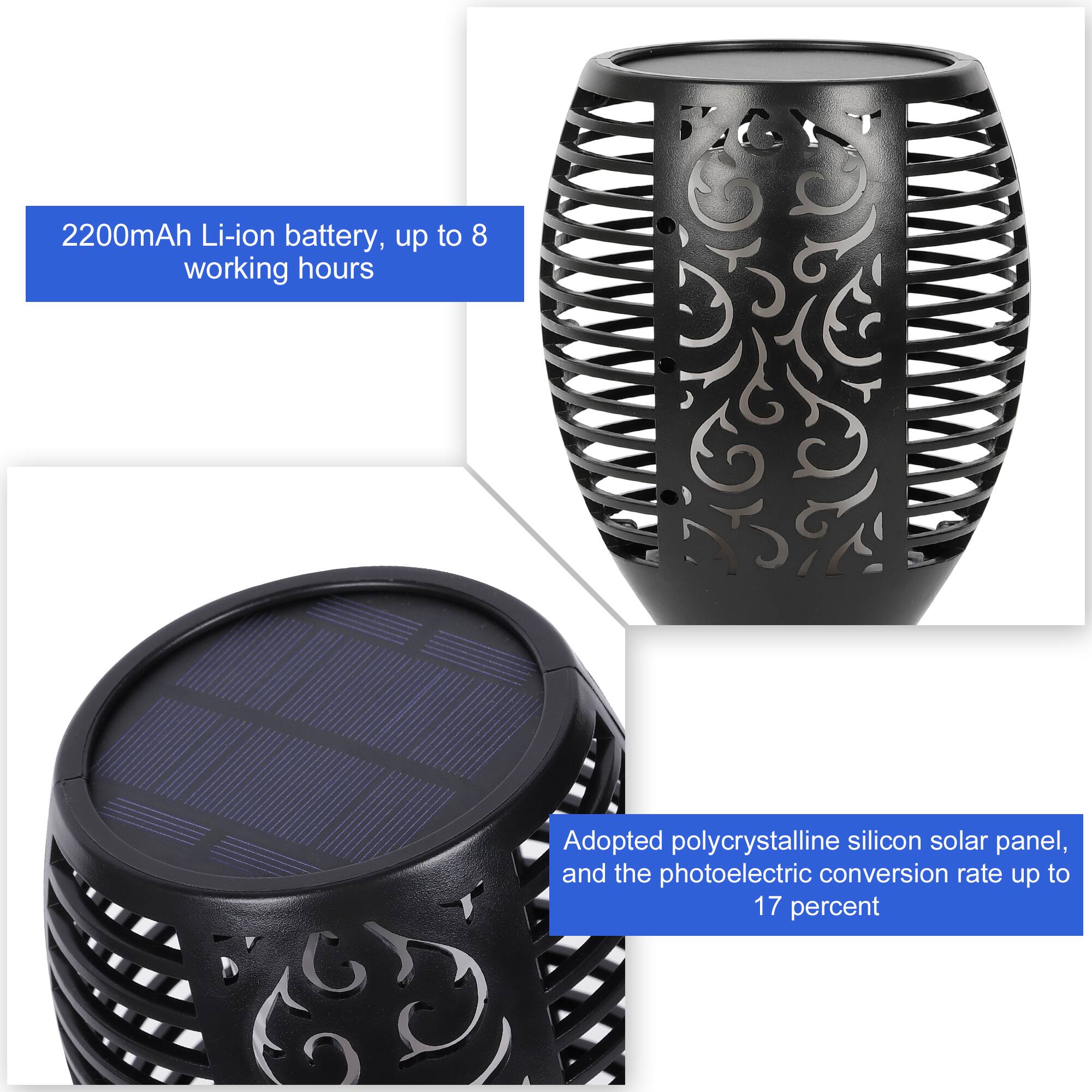 2200mAh Li-ion battery, up to 8 working hours

Adopted polycrystalline silicon solar panel, and the photoelectric conversion rate up to 17 percent