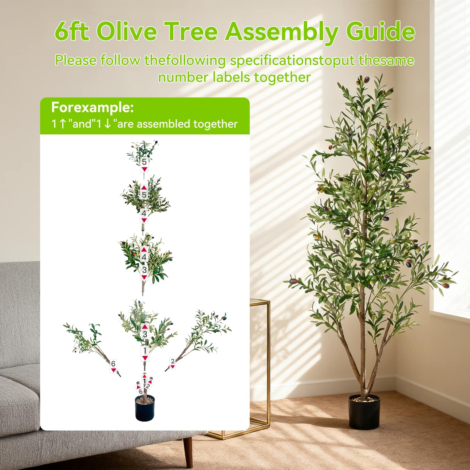 NOVAROOT 6FT Artificial Olive Trees Indoor Tall Faux Olive Tree