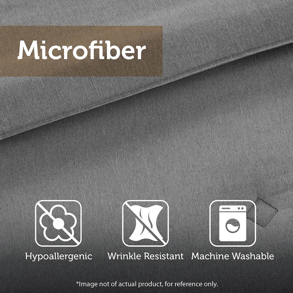 Microfiber  
Hypoallergenic  
Wrinkle Resistant  
Machine Washable  

*Image not of actual product, for reference only.