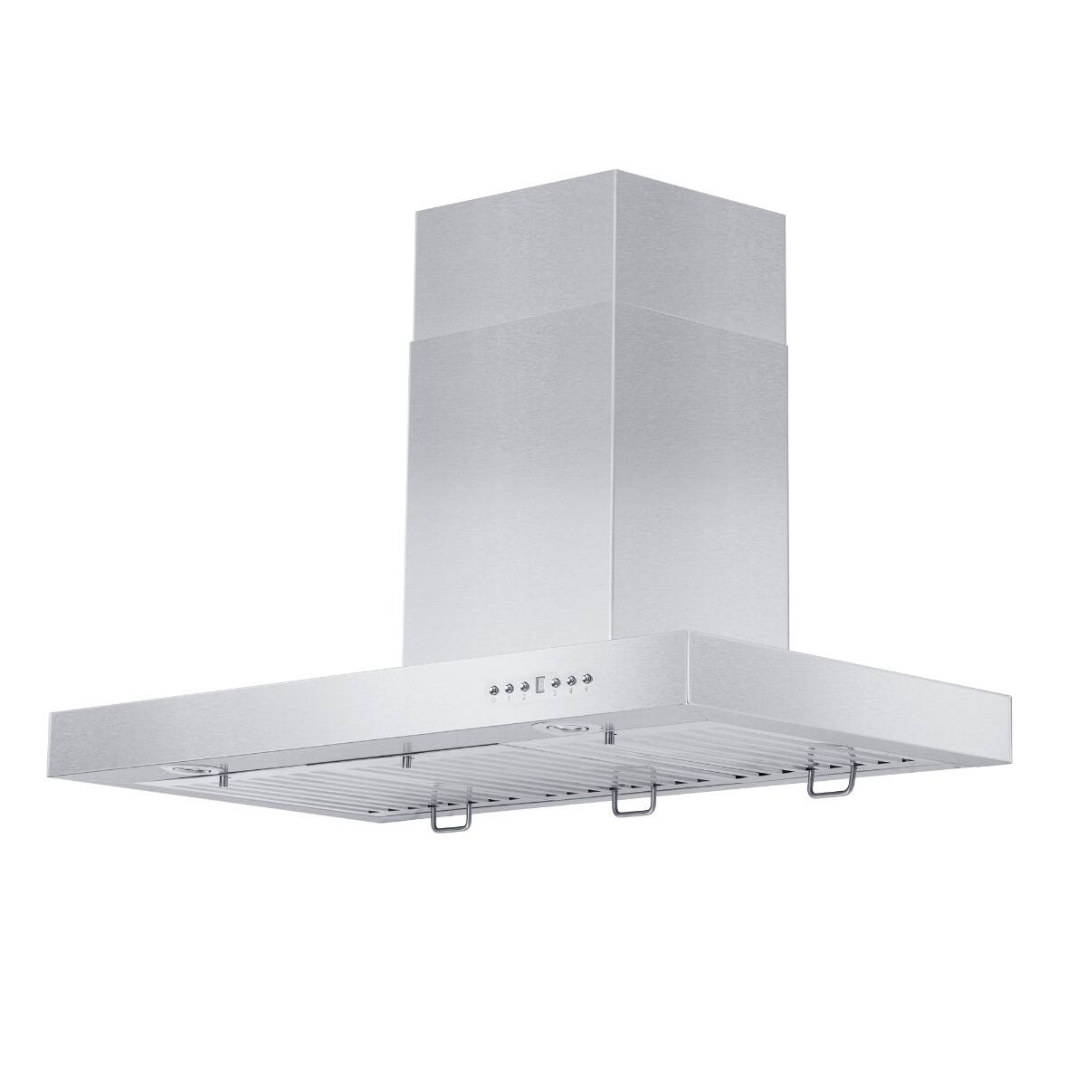 Left. ZLINE - ZLINE 48 in. Convertible Vent Wall Mount Range Hood in Stainless Steel (KE-48) - Stainless steel.
