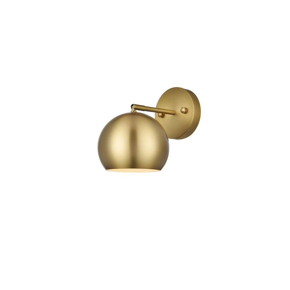 Angle. Living District - Othello 6 Inch Wall Sconce in Satin Gold - Satin Gold.