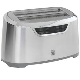 Kenmore - Elite 4-Slice Long Slot Toaster Silver, One-Touch Auto-Lift, Adjustable Browning, Defrost, Dig - Stainless Steel