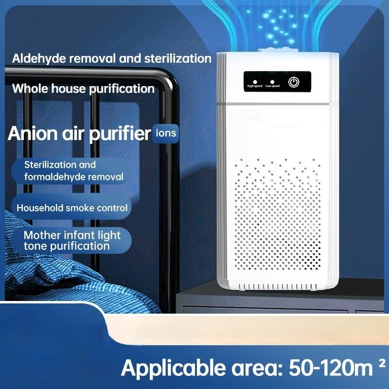 Aldehyde removal and sterilization  
Whole house purification  
Anion air purifier ions  
Sterilization and formaldehyde removal  
Household smoke control  
Mother infant light tone purification  

Applicable area: 50-120m²