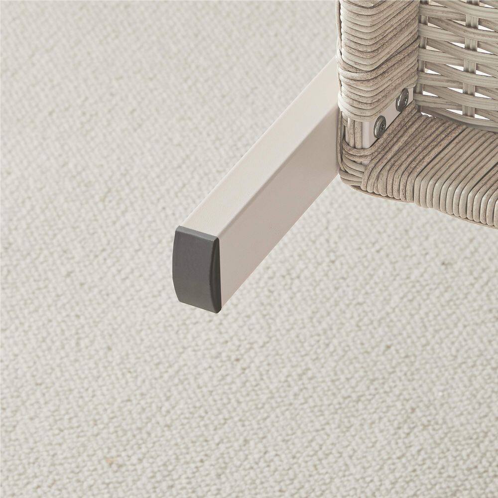 Left. Songmics Home - ONGMICS HOME Sencillo Collection - Outdoor Steel Coffee Table with Storage, Bone Color - Gray.