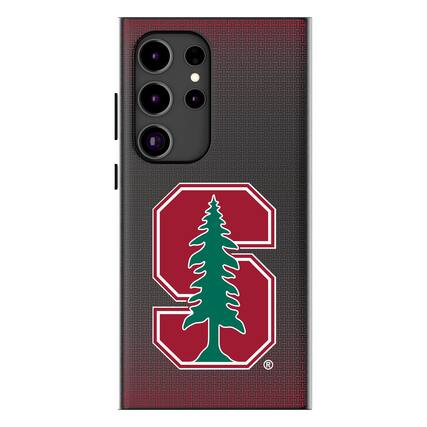 Front. Keyscaper - Stanford Cardinal Linen Galaxy Magnetic Bump Case - S25 Ultra - Black.