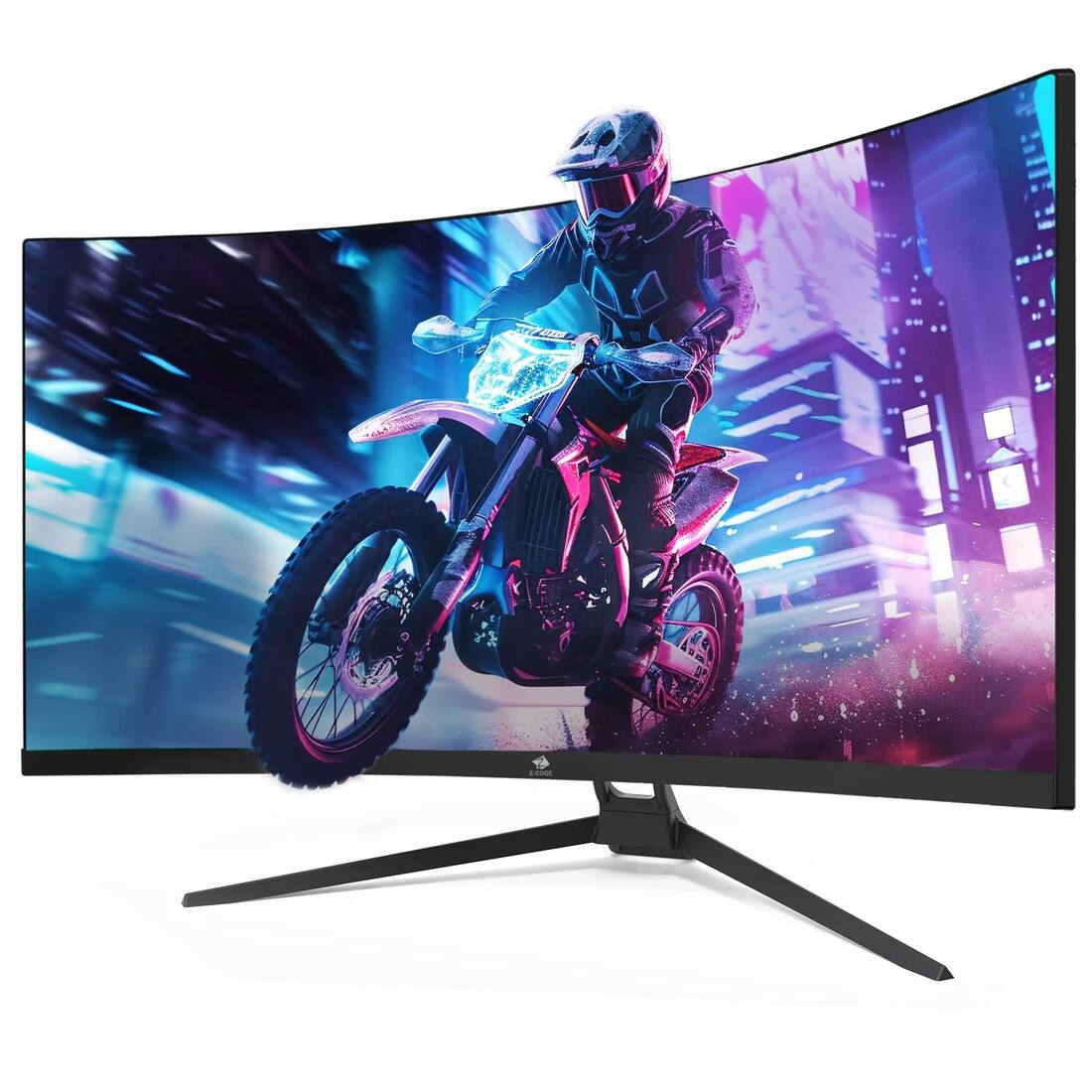 Angle. Z-Edge - UG34 34" UWQHD 3440 x 1440 Ultra Wide 21:9 165Hz 1ms 2K Curved Gaming Monitor - Black.