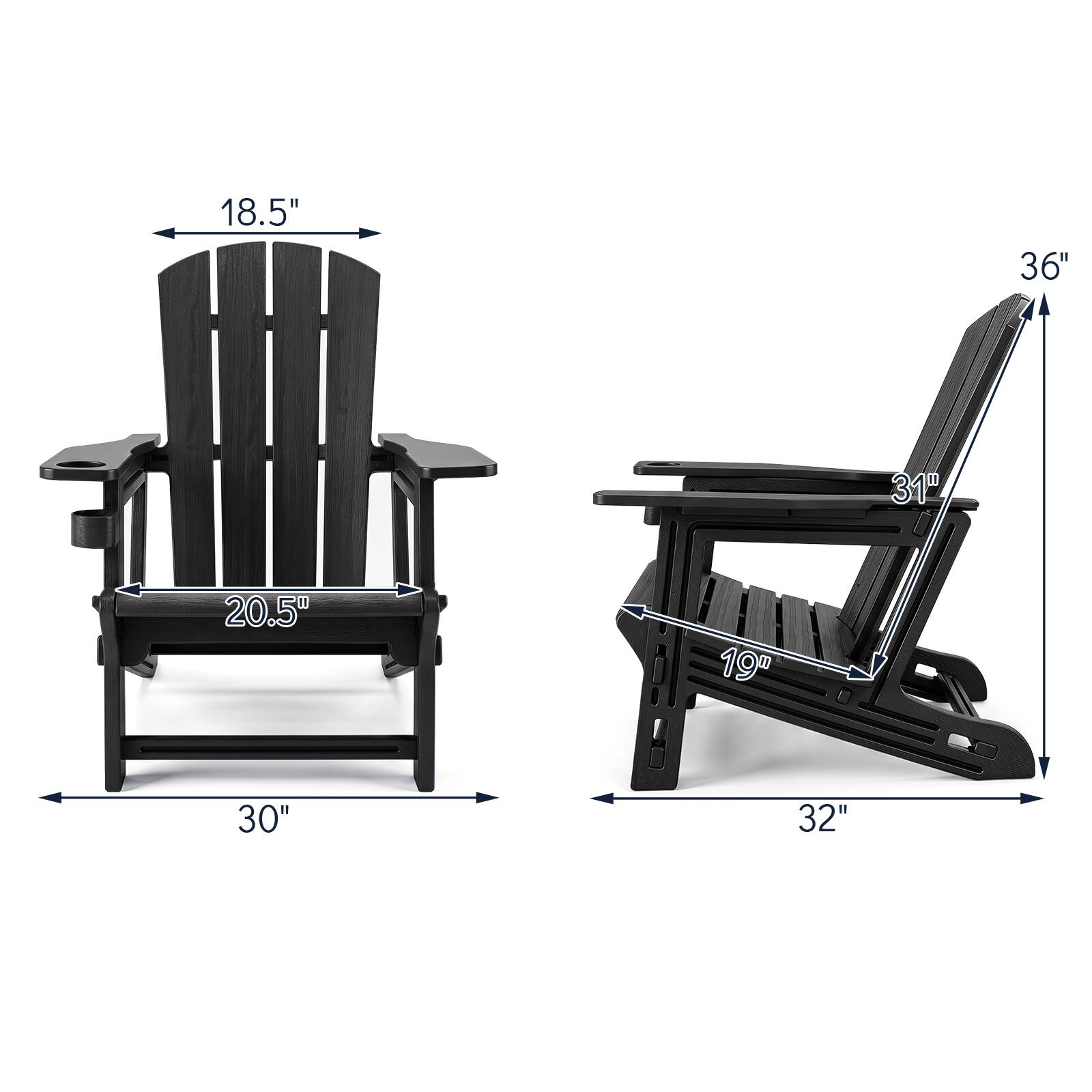 18.5" 36" 31" 20.5" 19" 30" 32"