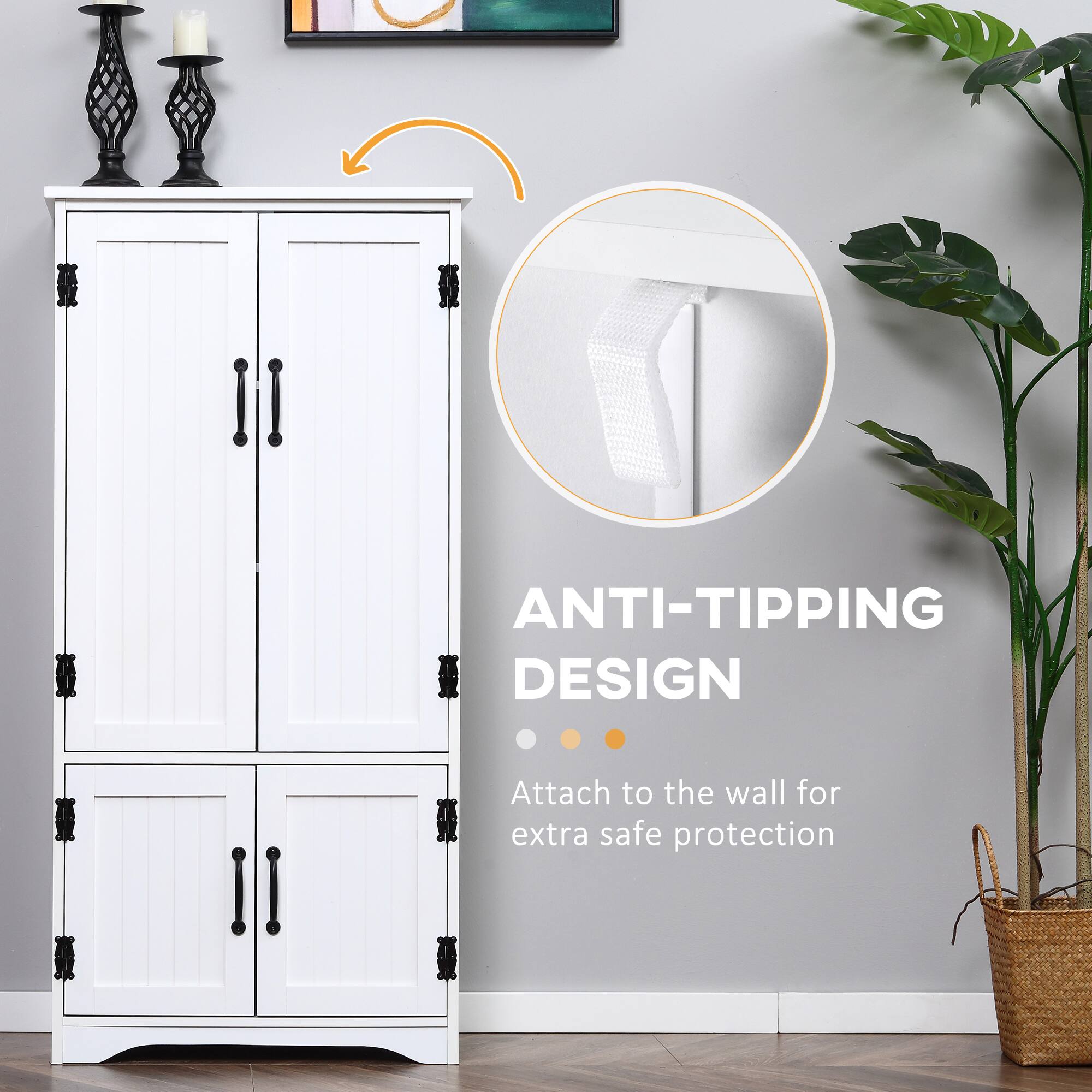 ANTI-TIPPING DESIGN
Attach to the wall for extra safe protection