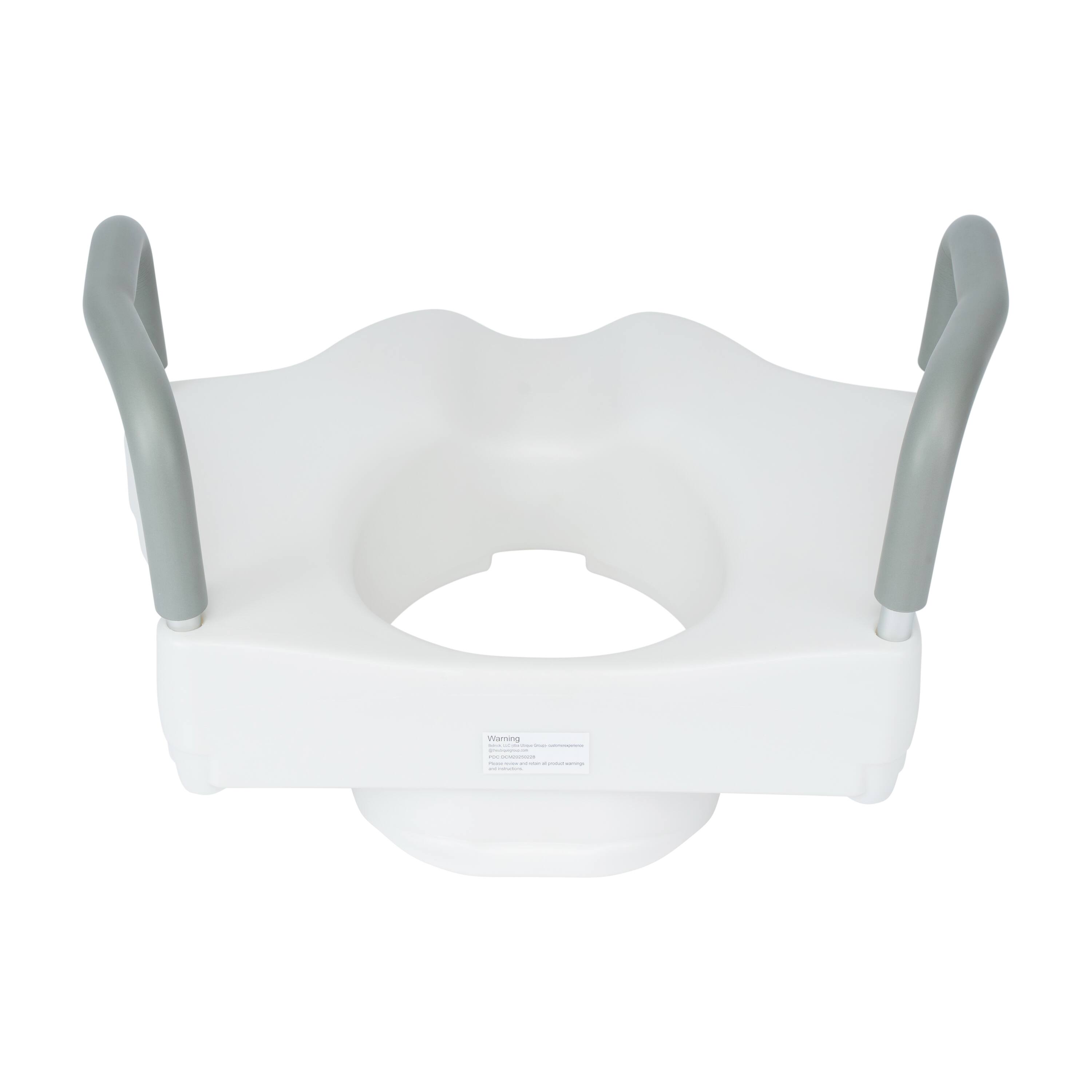 Alt View 9. Emma + Oliver - Ramsey Elevated Toilet Seat for the Elderly with Height Adjustable Foam Wrapped Handles and Locking Safety Mechanism - White.