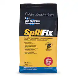 SpillFix - 2-in-1 Spill Absorbent & Sweeping Compound Pouch, Coconut Coir, Non-Toxic Oil & Liquid Cleanup, 2.5 Gal / 9L