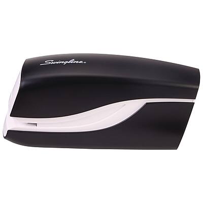 Front. Swingline - Breeze Reduced-Effort Electric Desktop Stapler, 20-Sheet Capacity - Black/White.