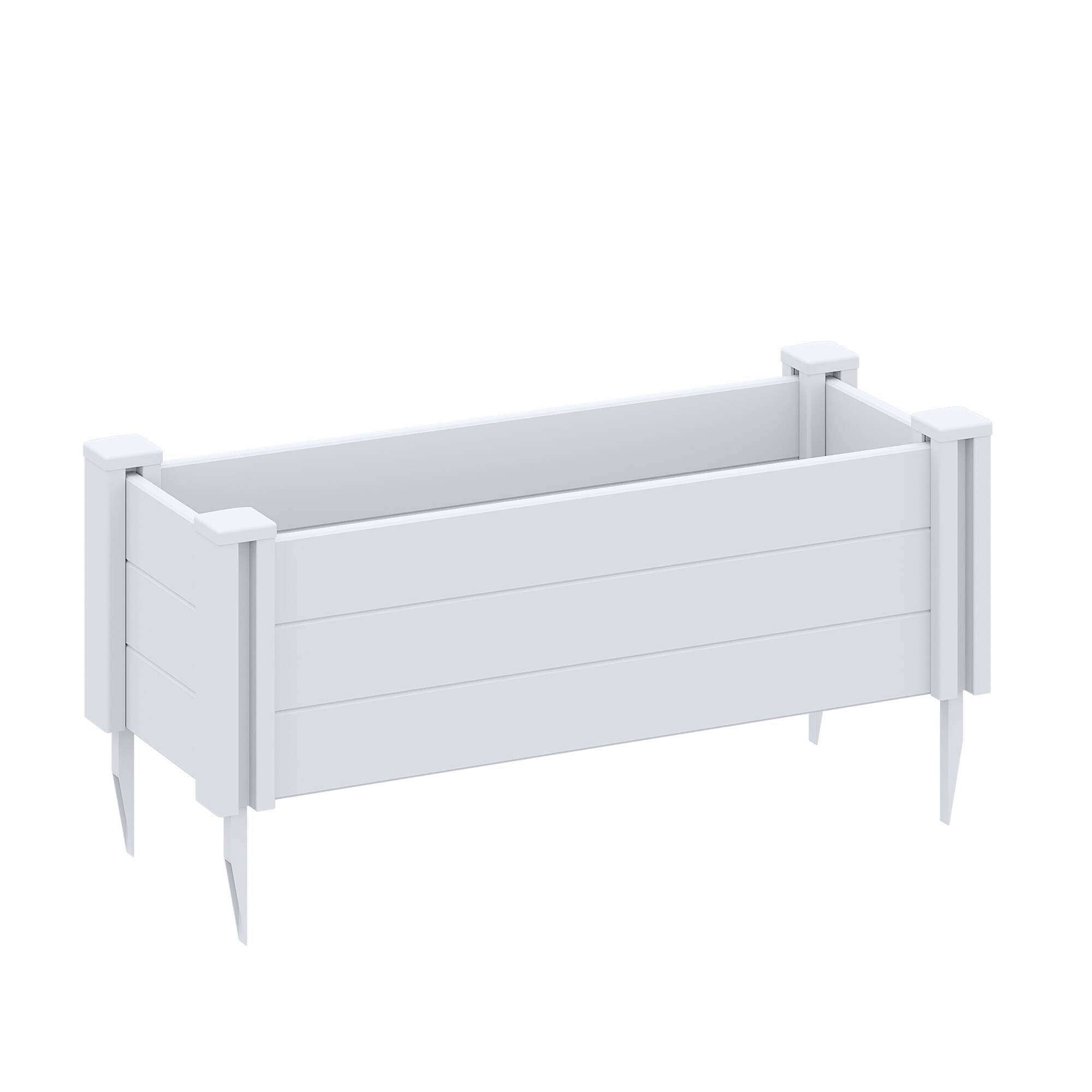 Alt View 4. PexFix - 39.2 in. W x 13 in. H Rectangle Vinyl PVC Planter Box Raised Garden Beds-Perfect for Patio and Backyard Use - White.
