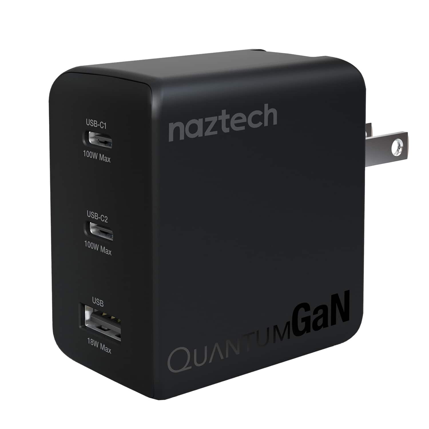 Naztech - 16118 Nexus T100 GaN PD 102-Watt 3-Port USB Charger - Black