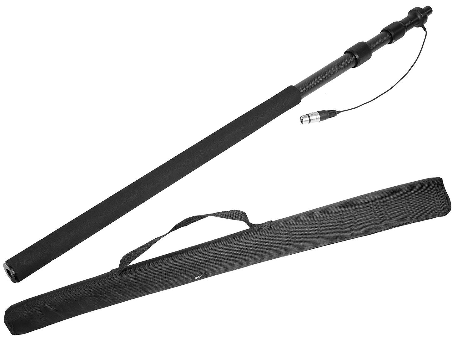 Front. MOVO - Movo CMP-25 8.2' Telescoping Carbon Fiber Microphone Boom Pole with Integrated XLR Cable for Video Production and ENG.