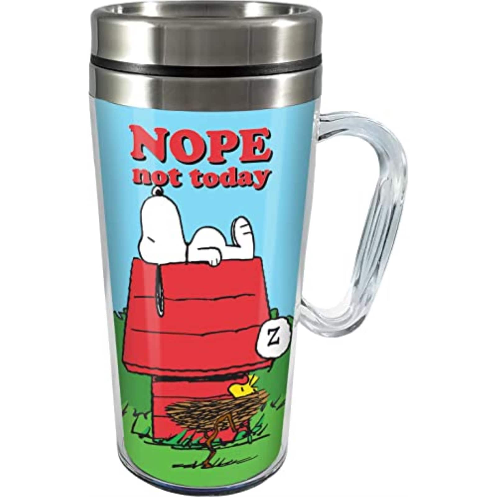 Spoontiques - Peanuts Nope Not Today Snoopy Double Walled Stainless and Acrylic Insulated Travel Mug 14 ounce - Multicolor price history on PriceWatchPro