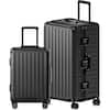 Front. LUGGEX - LUGGEX 21 Inch Carry on Luggage and 30 Inch Checked Luggage Set, Aluminum Frame Zipperless Suitcase Sets 8010S - LX-ZX - Black.