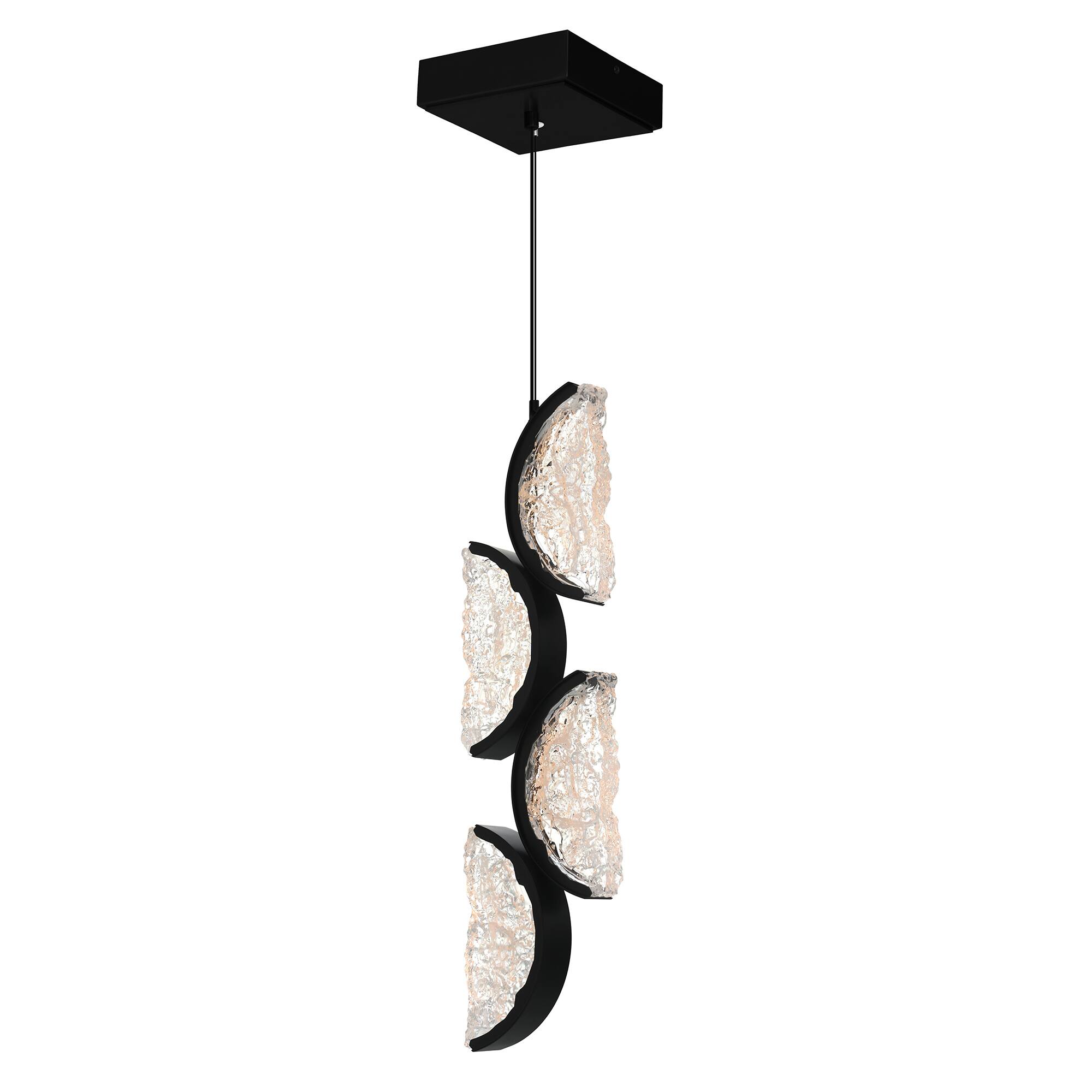 Left. CWI Lighting - Moon Integrated LED Black Mini Pendant - Black.