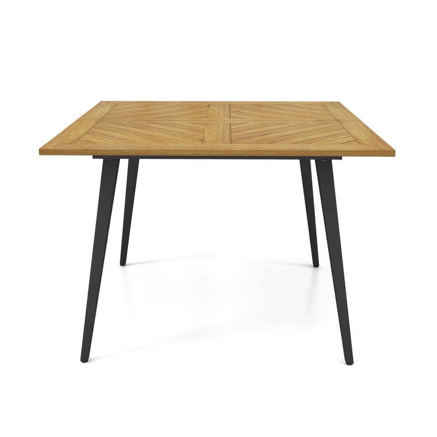 Alt View 4. Kadyn - 4-Person Acacia Wood Outdoor Dining Table,Patio Dining Table for Garden Poolside and Backyard - Black.