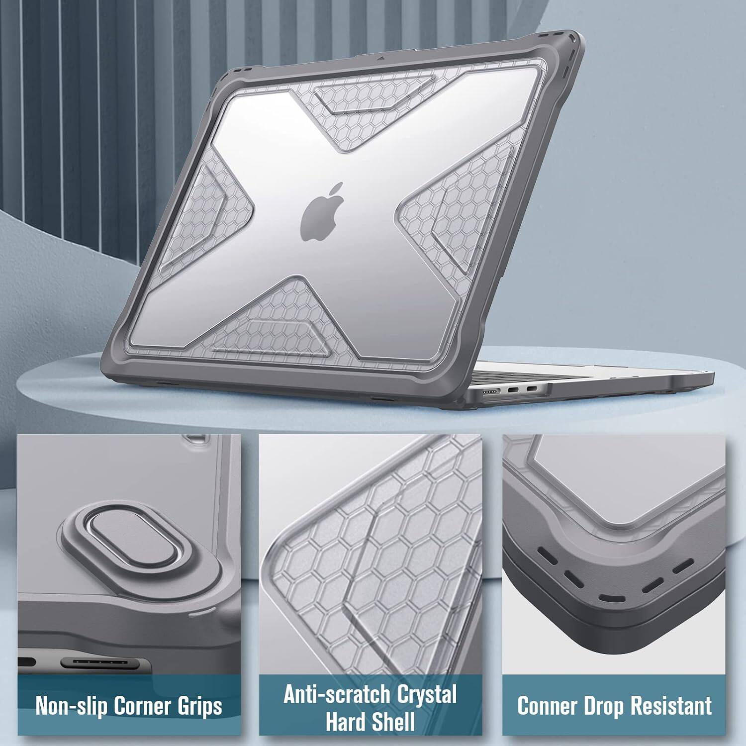 Non-slip Corner Grips  
Anti-scratch Crystal Hard Shell  
Corner Drop Resistant