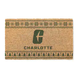 Jardine - Charlotte 49ers 18" x 30" Holiday Coir Doormat - Brown