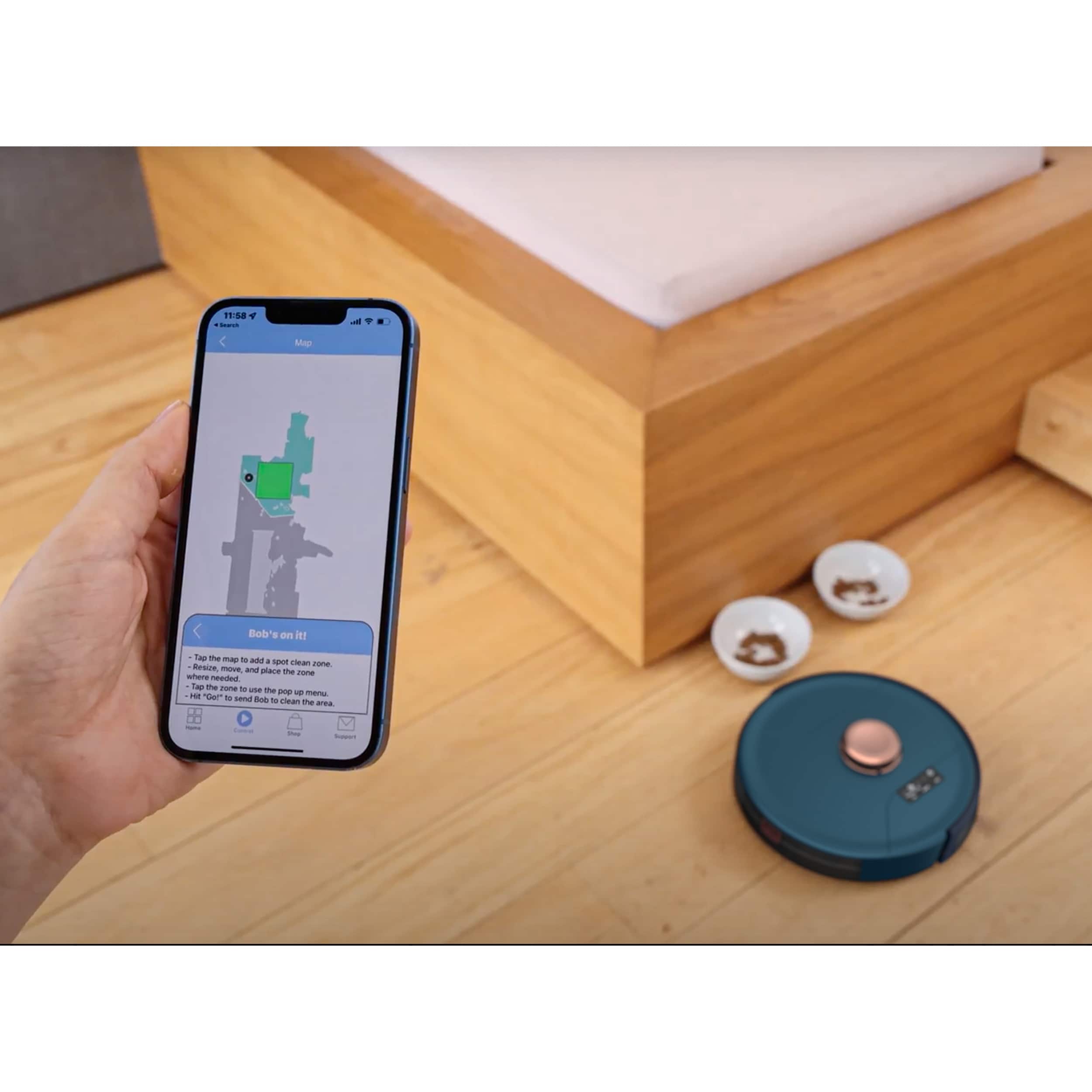 Alt View 11. bObsweep - PetHair SLAM Wi-Fi Connected Robot Vacuum Cleaner, Phoenix - Midnight.