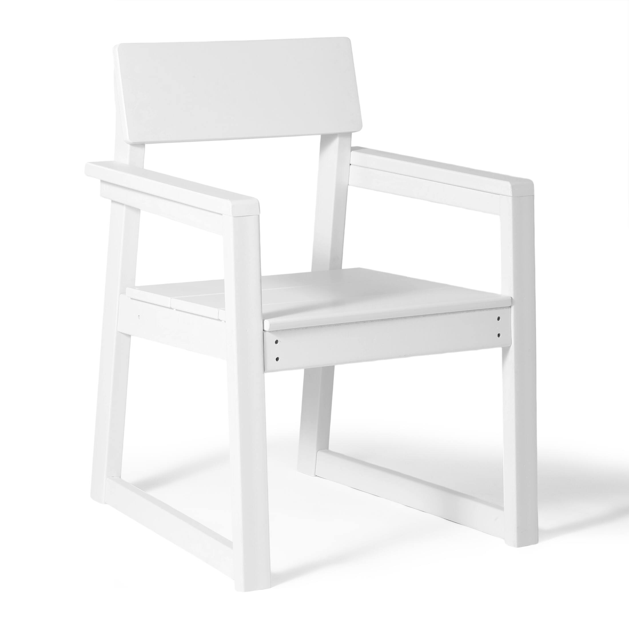 Left. WestinTrends - WestinTrends Paloma Modern HDPE Outdoor Patio Dining Arm Chairs (Set of 2) - White.