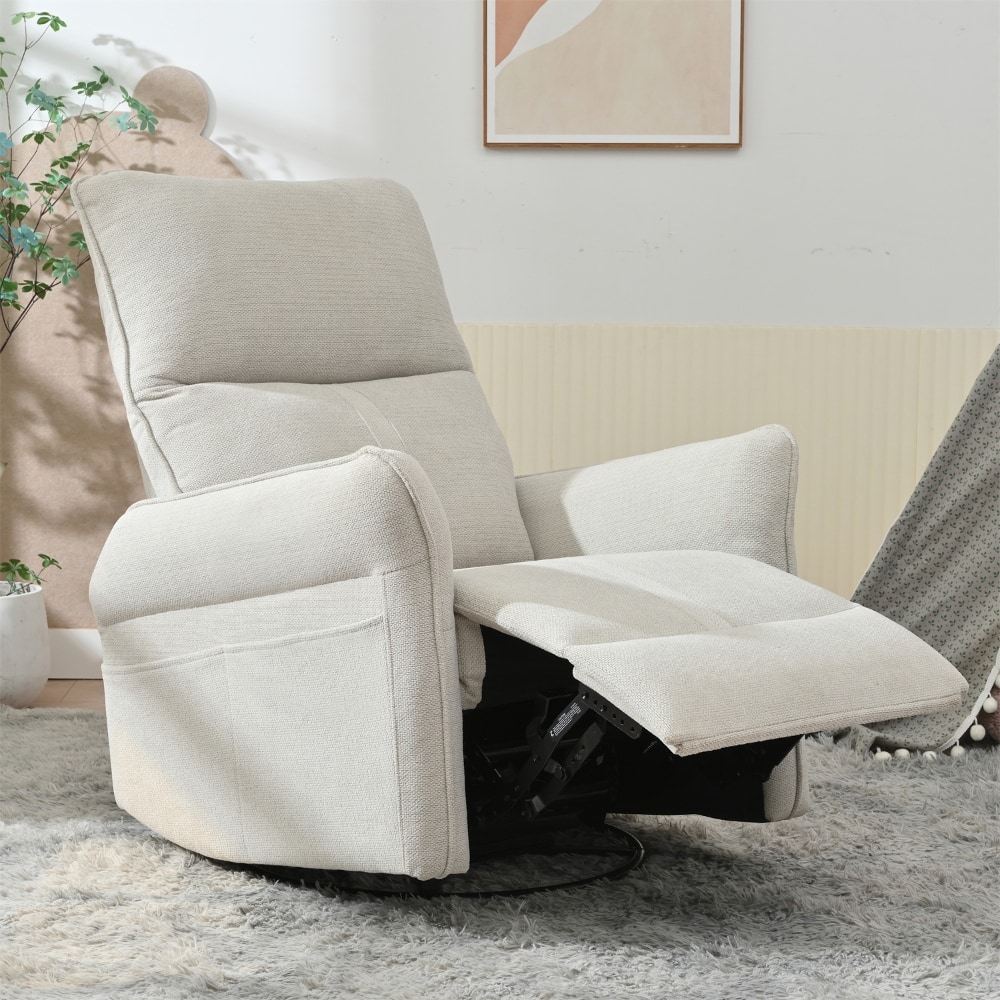 Loheer - Swivel Rocker Recliner Nursery Rocking Chair Glider Chair Fabric Home Theater Seating - Gray price history on PriceWatchPro