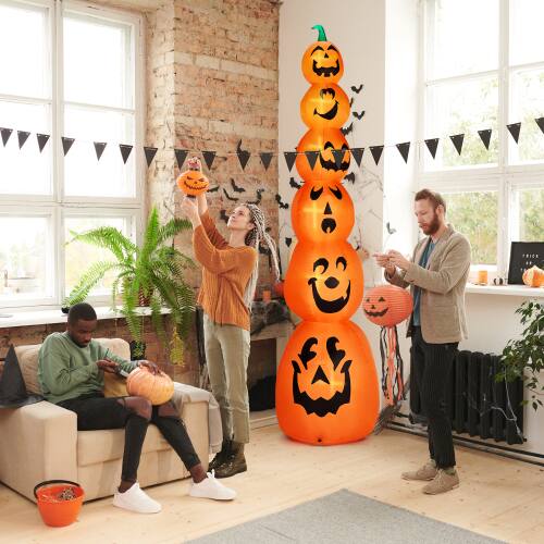Alt View 10. Winado - 9FT Halloween Inflatable Stacked Pumpkins Blow Up with Built-in Light for Indoor Outdoor Holiday Party Garden Decoration - Orange.