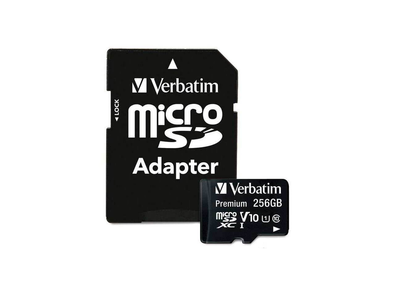Verbatim LOCK micro SD Adapter Verbatim Premium 256GB micro SD V10 U1