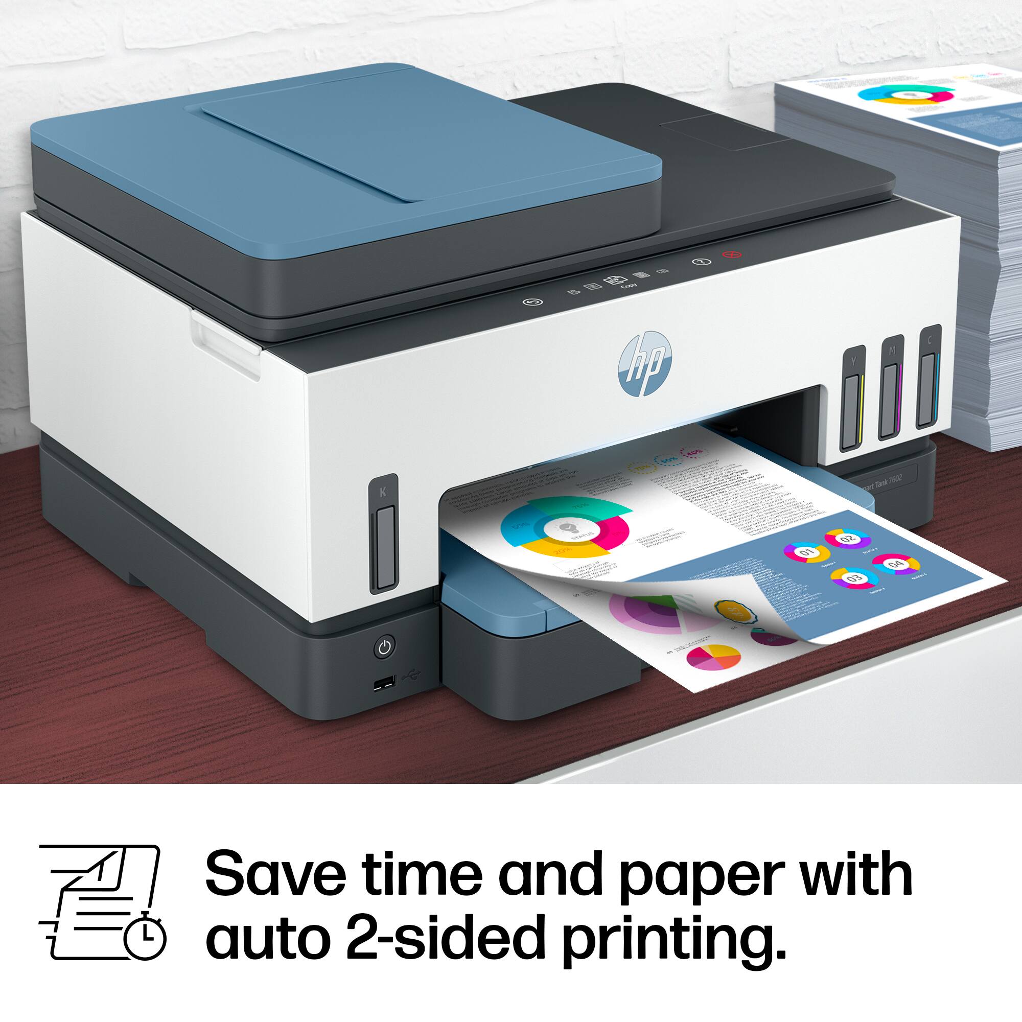 Save time and paper with auto 2-sided printing.