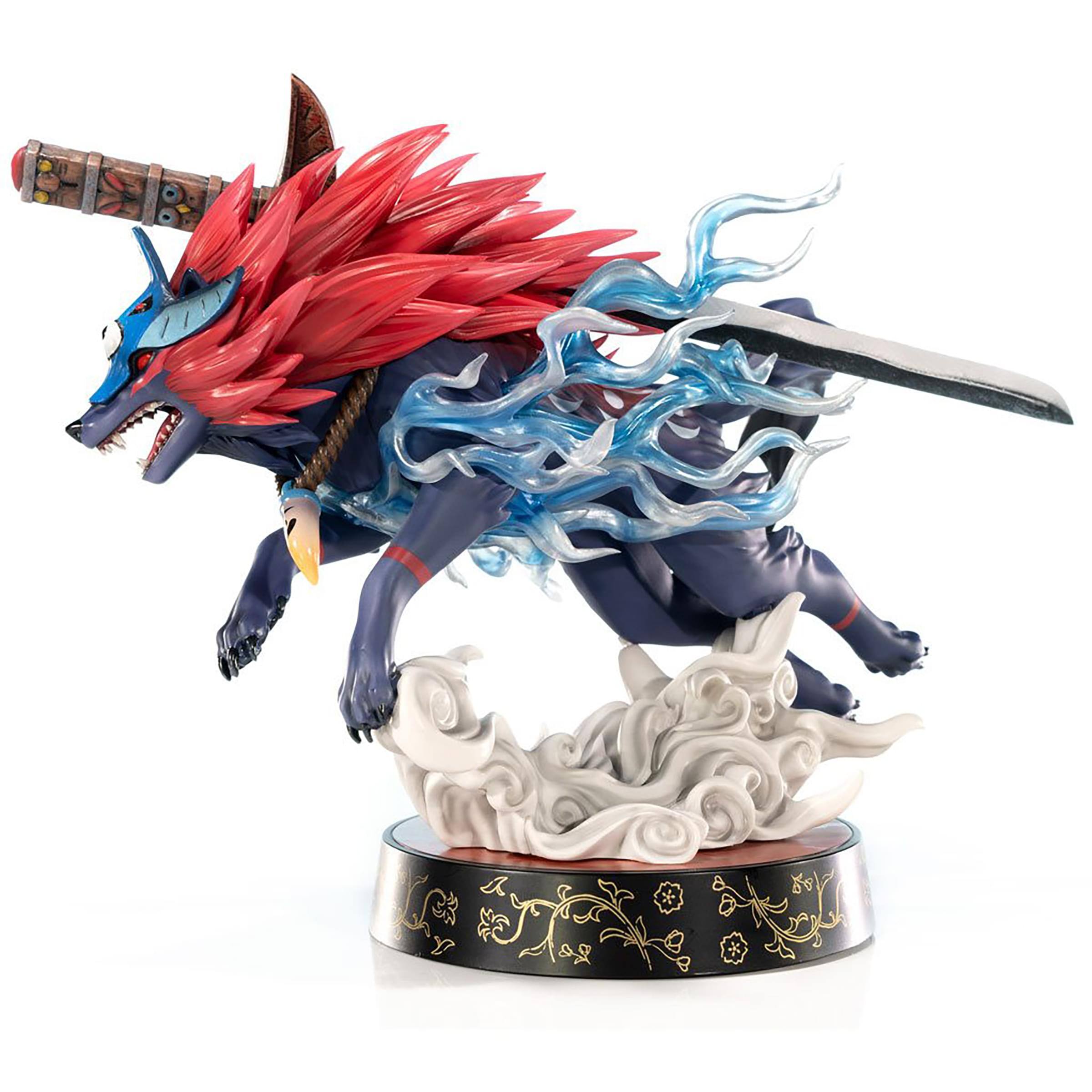 Alt View 10. Dark Horse Comics - Okami Oki (Wolf Form) 9 Inch PVC Statue | Standard Edition - Blue.