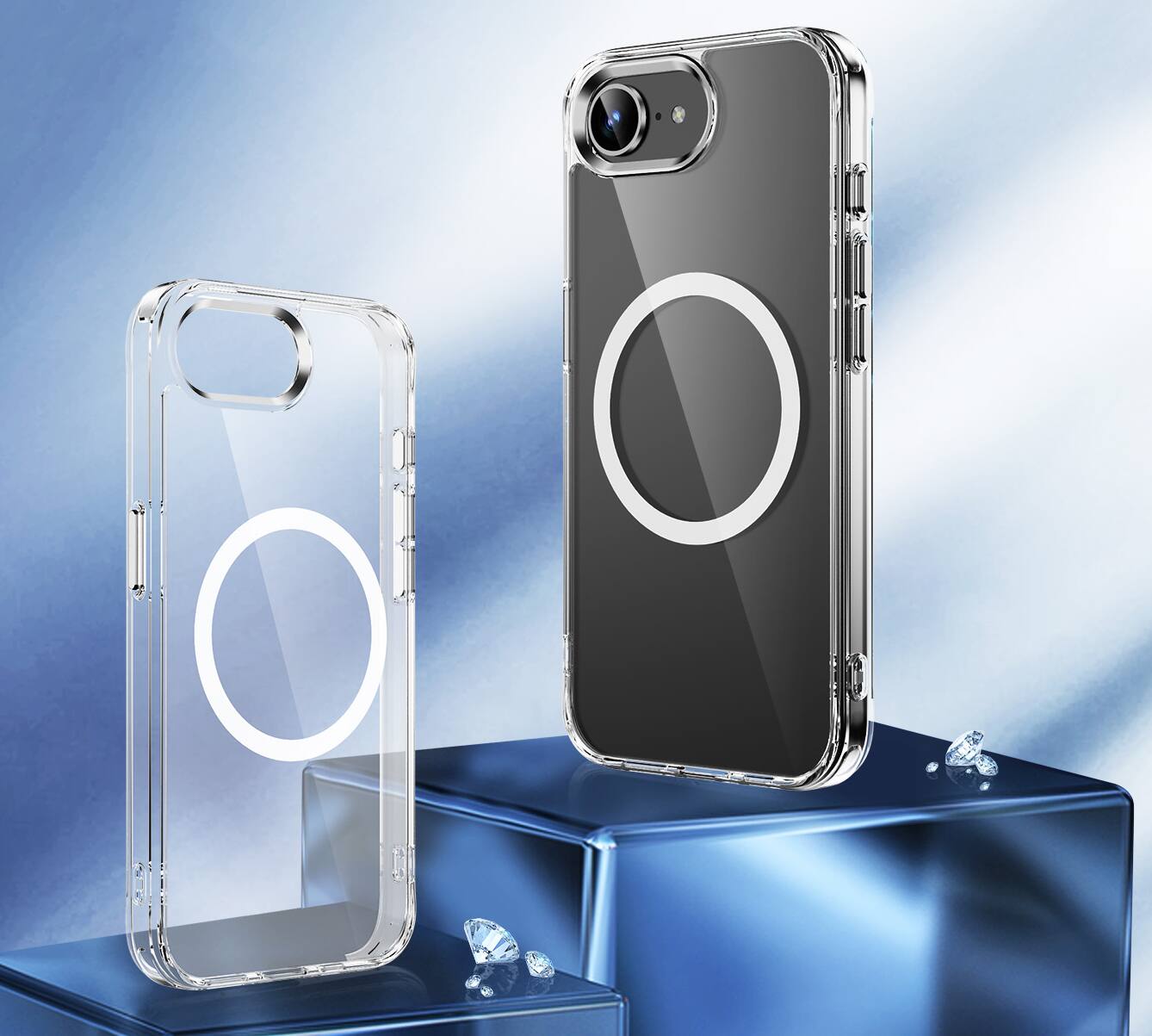 Alt View 7. Nakedcellphone - Clear Case for iPhone 17e / 16e - Compatible with MagSafe - Clear.